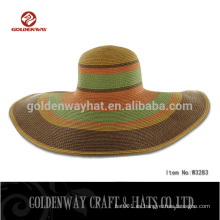 Personalizado 2015 Moda Paper Braid Big Brim Hat